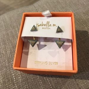 Isabell M Gold Tone Sterling Silver Earrings